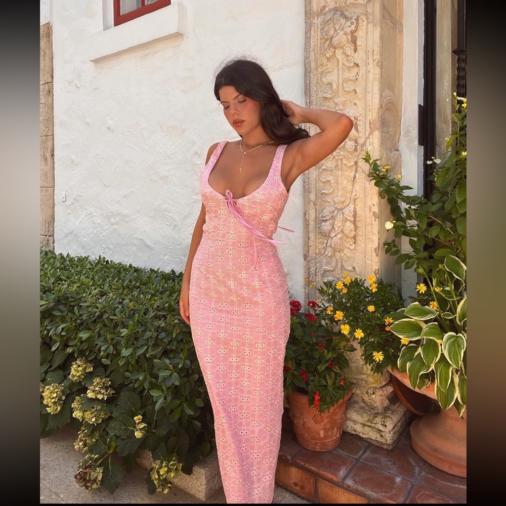 ADEIRLINA Lantana Pink Midi Dress size M NWT
